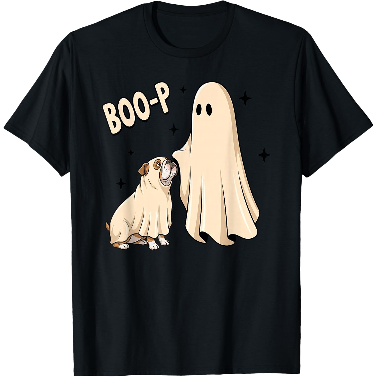 Boo P Ghost Boop English Bulldog Cute Halloween Dog Meme T-Shirt