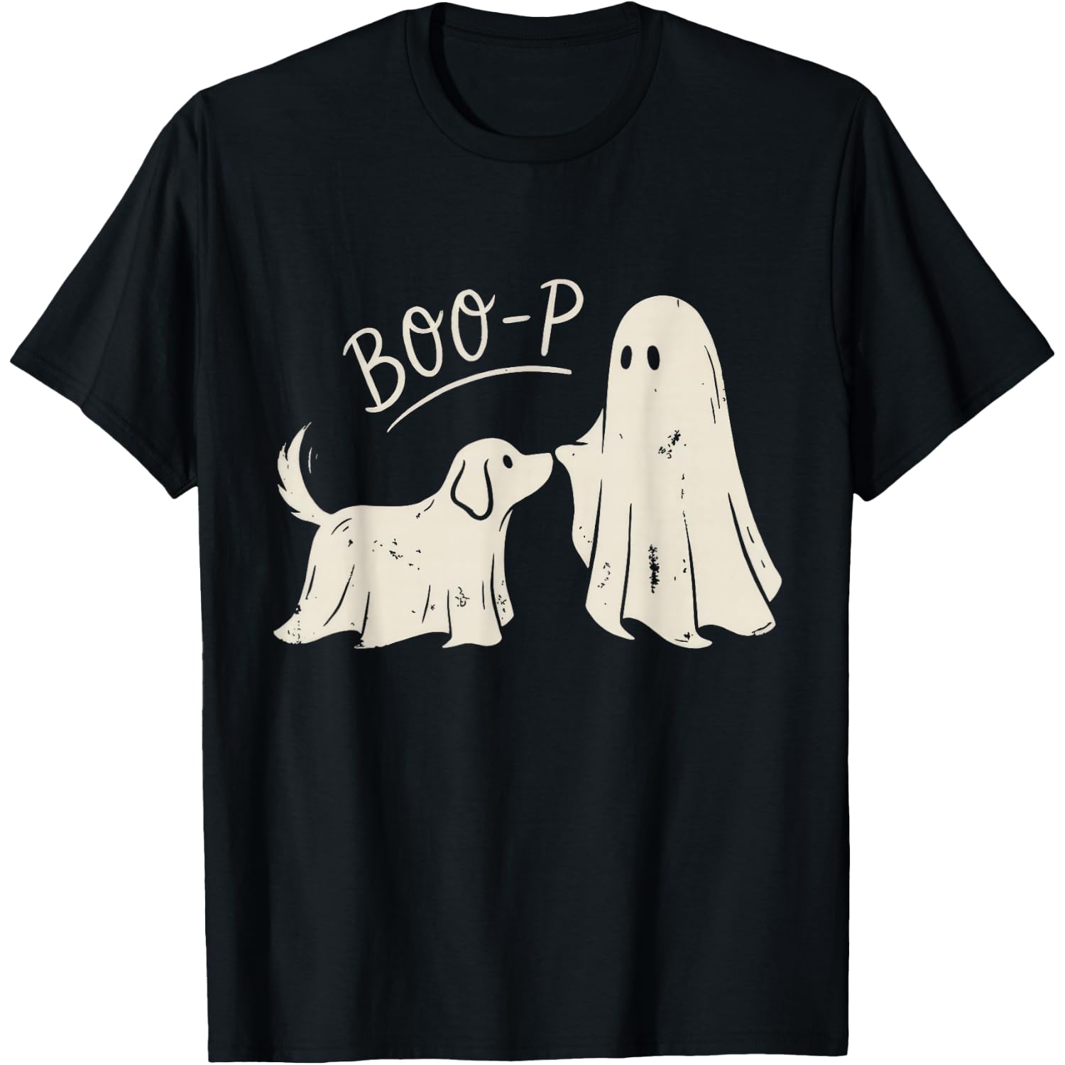 Boo-P Ghost Dog Nose Boop Halloween Costume Animal Lover T-Shirt