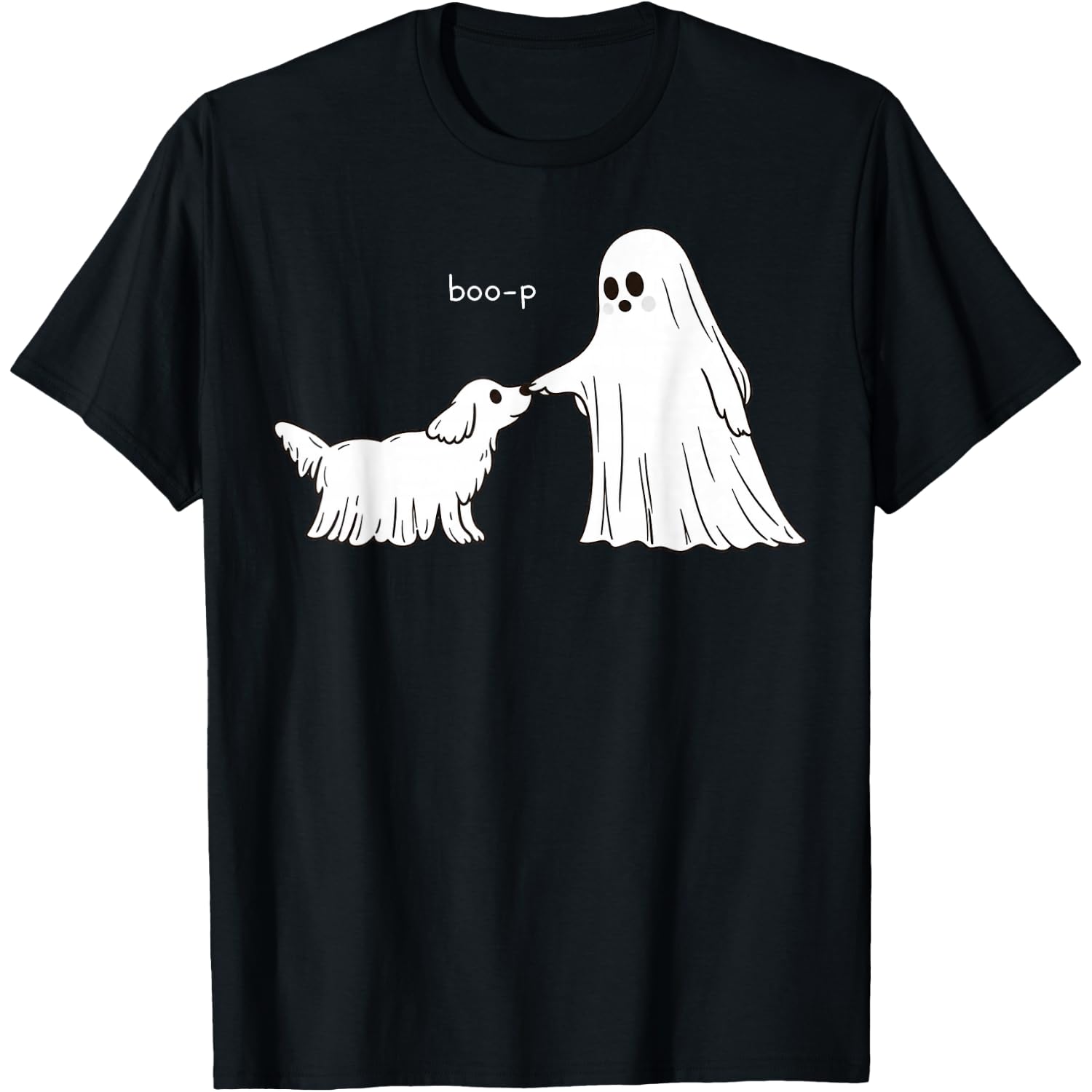 Boo-P Halloween Cute Ghost Dog Cute Spooky Puppy Graphic T-Shirt