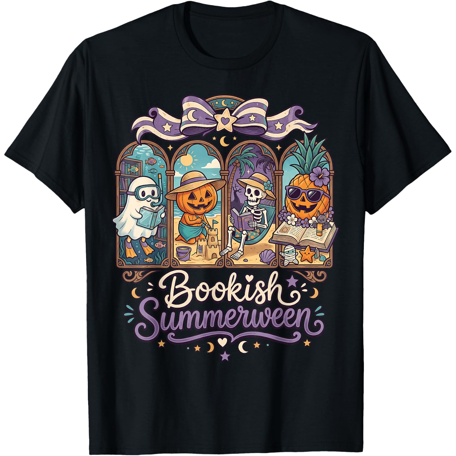 Bookish summerween Halloween Book Lover Funny T-Shirt