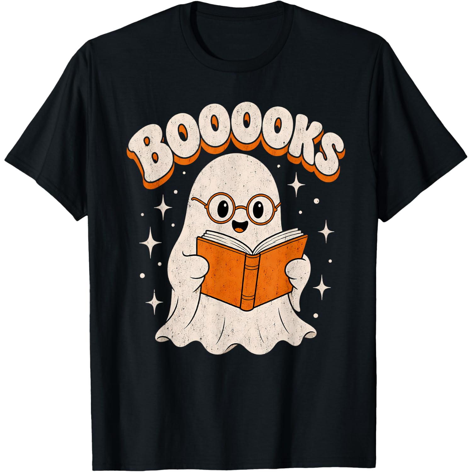 Booooks Ghost Funny Halloween Teacher Library Book Reading T-Shirt