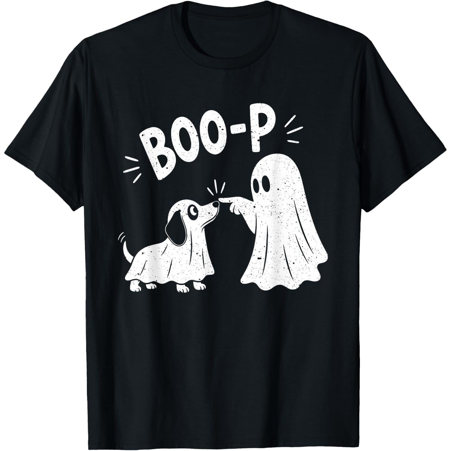 Boop Funny Dog Ghost Boo Boop Halloween Night Dog Graphic T-Shirt