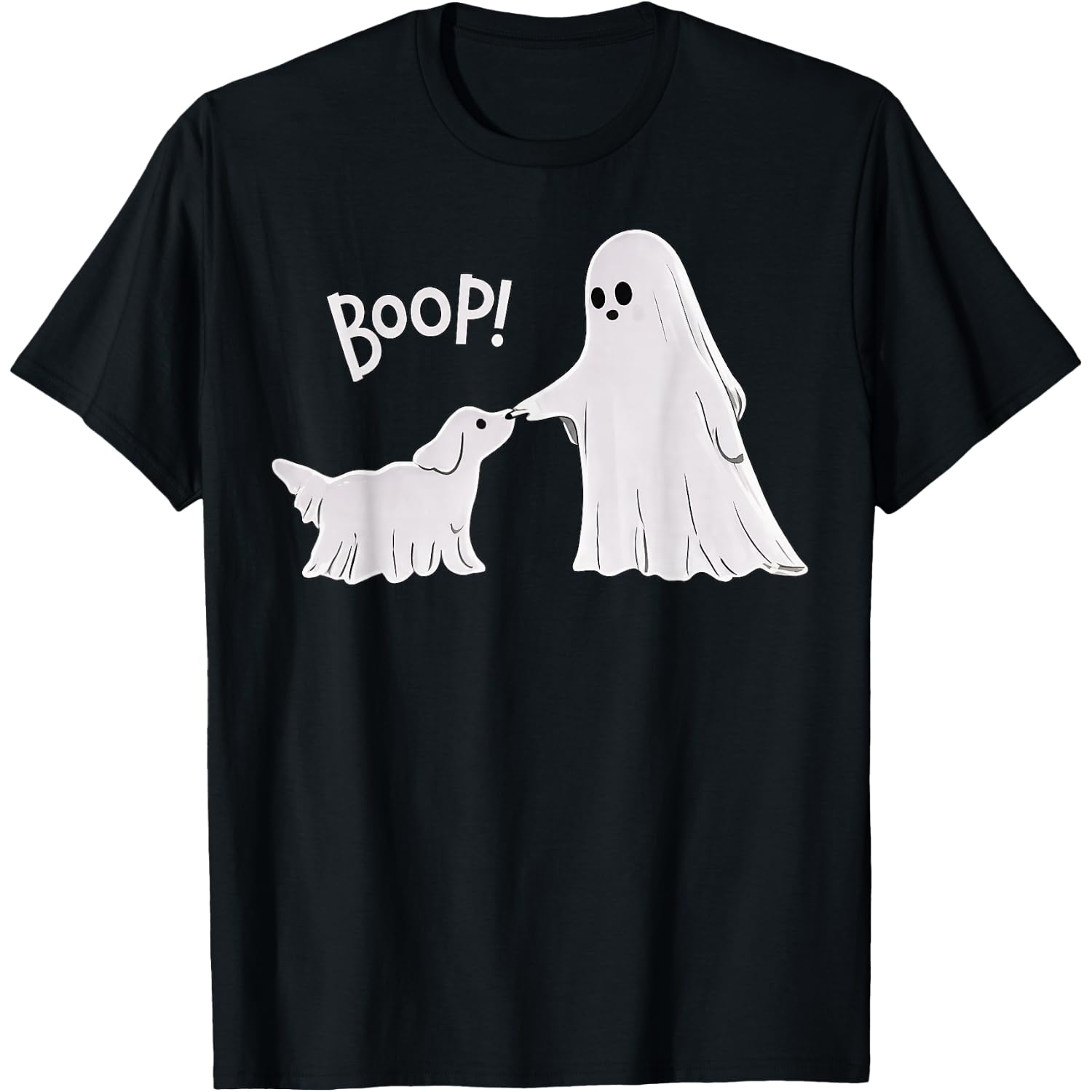 Boop Funny Dog Ghost Boop Halloween Night Dog Graphic T-Shirt
