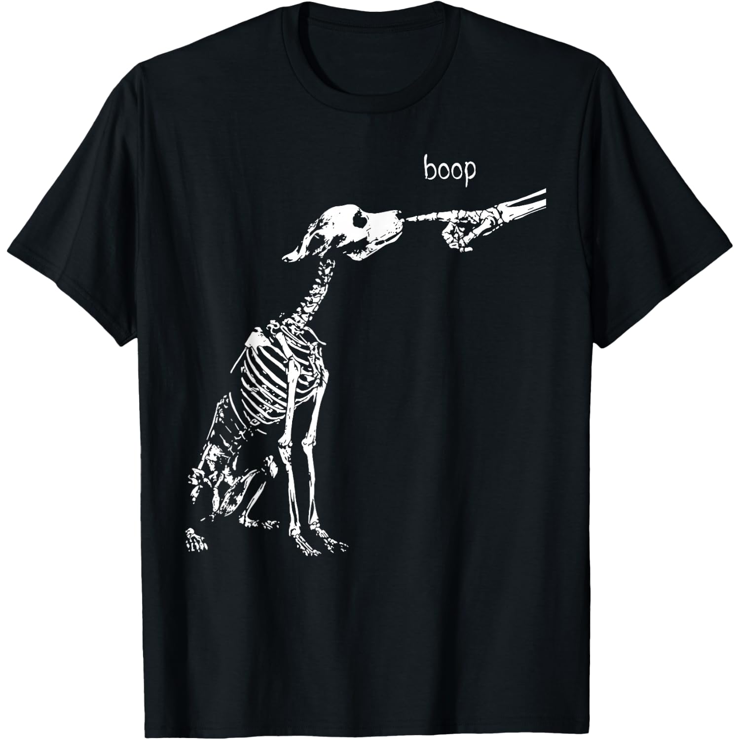 Boop Funny Dog Skeleton Boop Halloween Night Dog Graphic T-Shirt