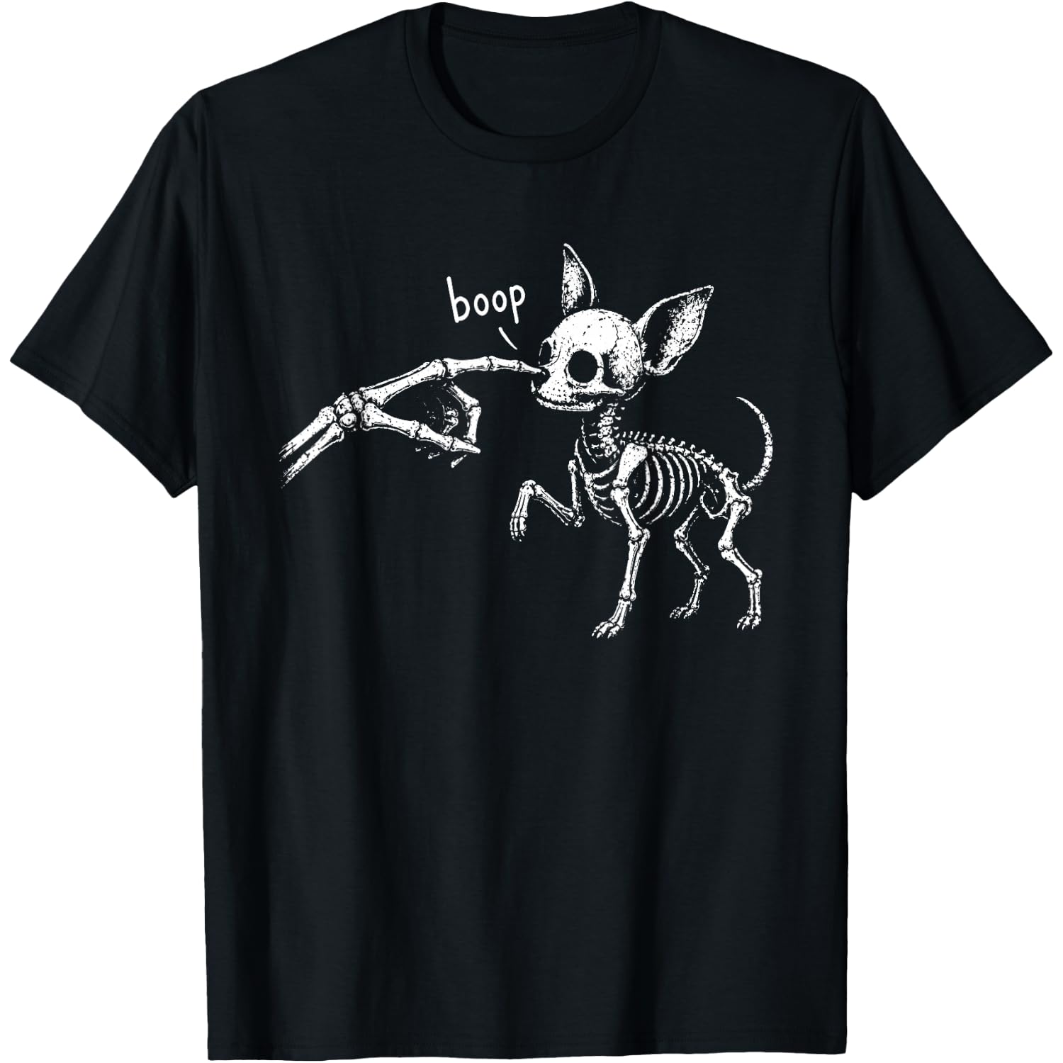 Boop Funny Dog Skeleton Boop Halloween Night Dog Graphic T-Shirt