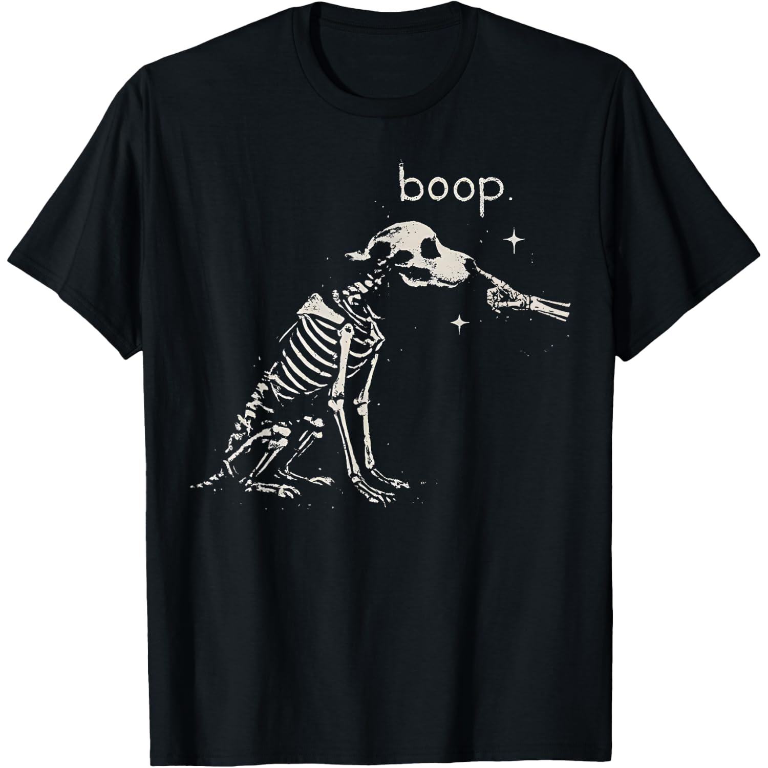 Boop Funny Dog Skeleton Boop Halloween Night Dog Graphic T-Shirt