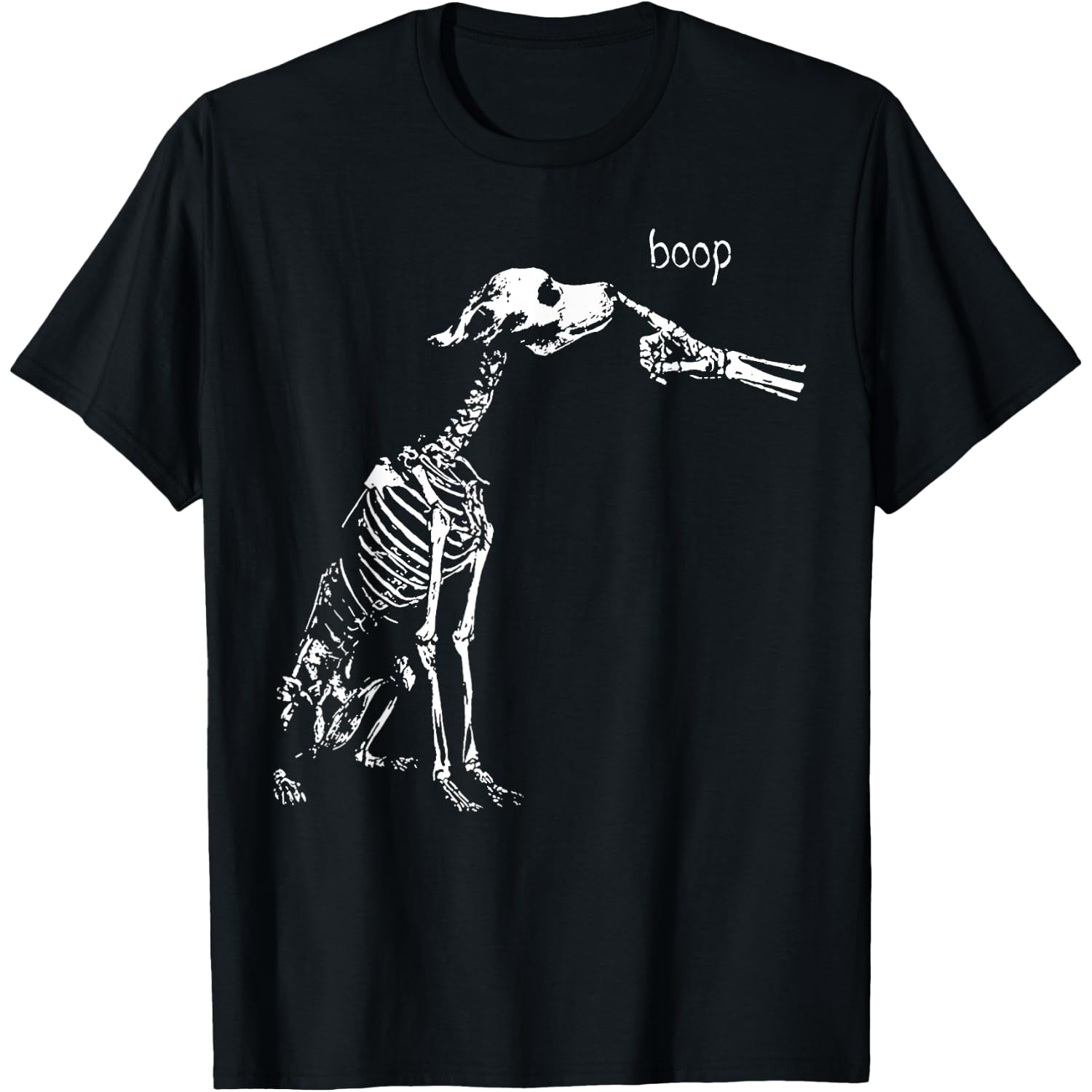 Boop Funny Dog Skeleton Boop Halloween Night Dog Graphic T-Shirt