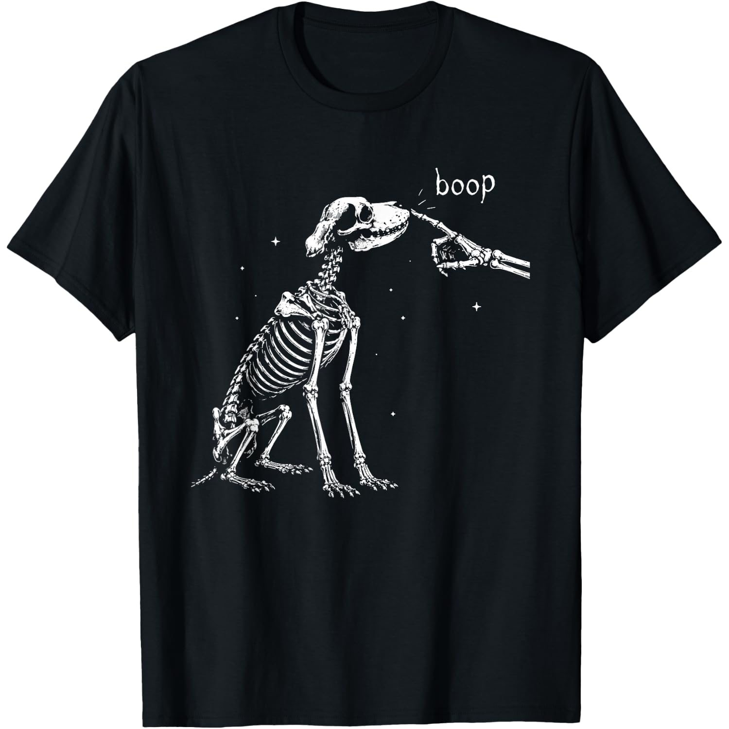Boop Funny Dog Skeleton Boop Halloween Night Dog Graphic T-Shirt
