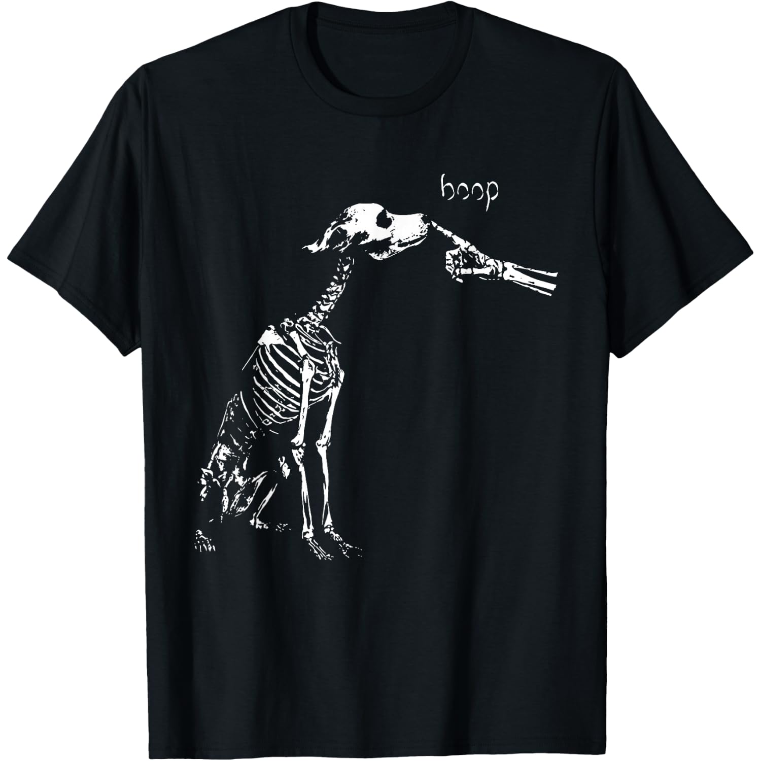 Boop Skeleton Dog Halloween Cute Spooky Bones T-Shirt