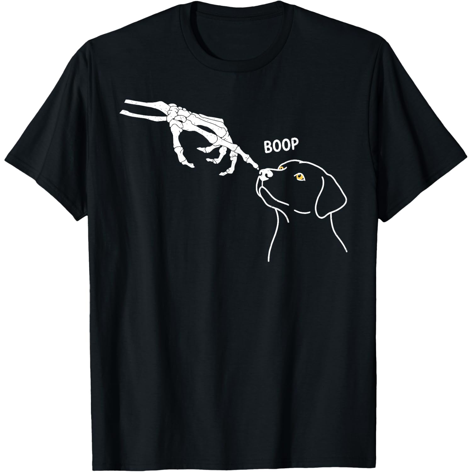 Boop Skeleton Hand Dog Retro Funny Halloween Dog Lover T-Shirt