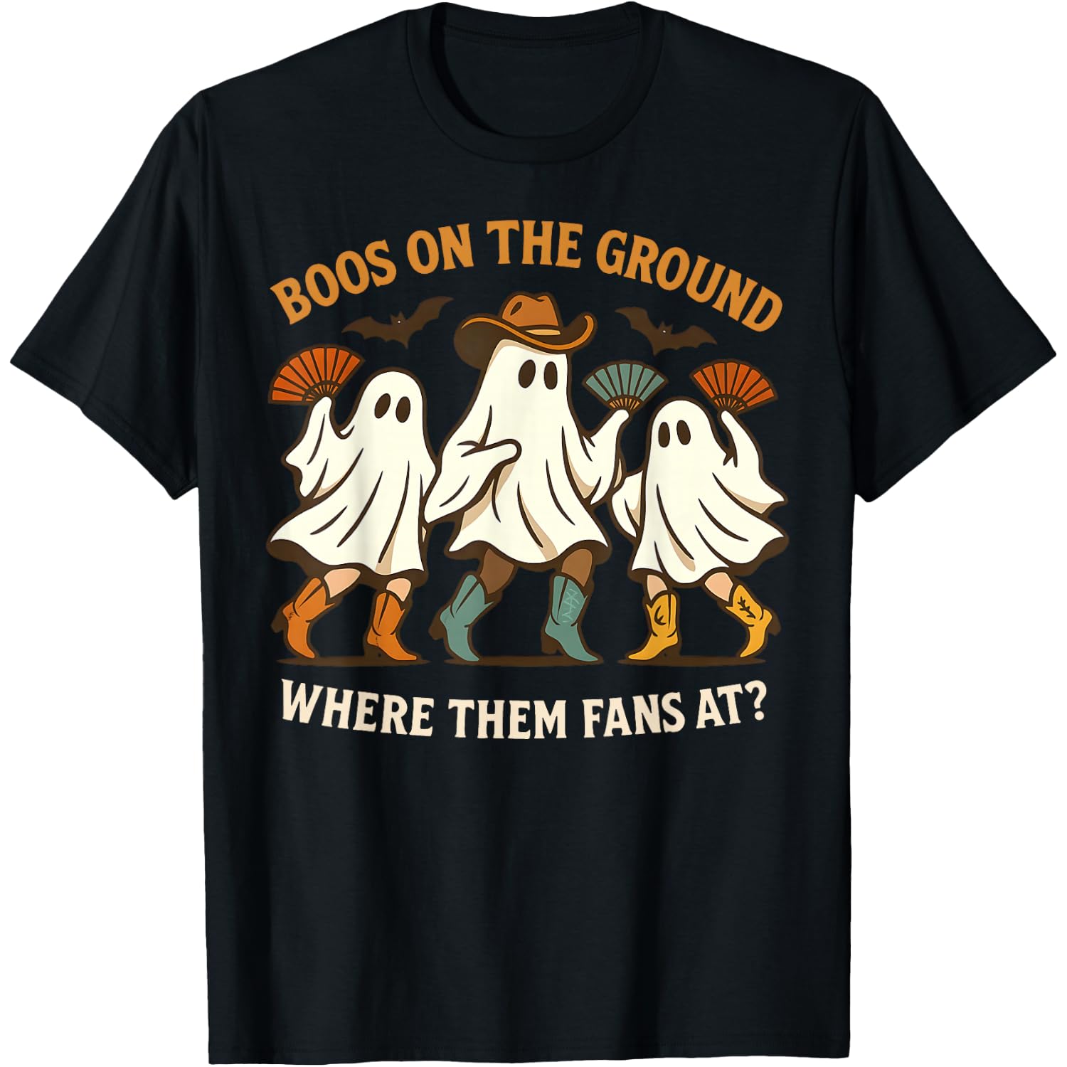 Boos On The Ground Western Cowgirl Ghosts Halloween Party T-Shirt