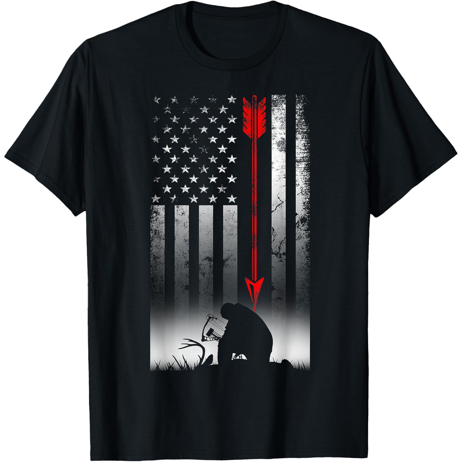 Bow deer hunting American flag gift for Bow hunting T-Shirt