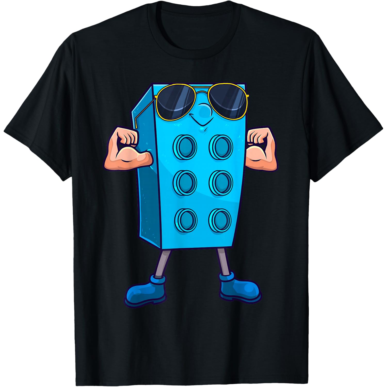 Brick Builder Master Building Blocks Birthday Funny Kids Boy T-Shirt