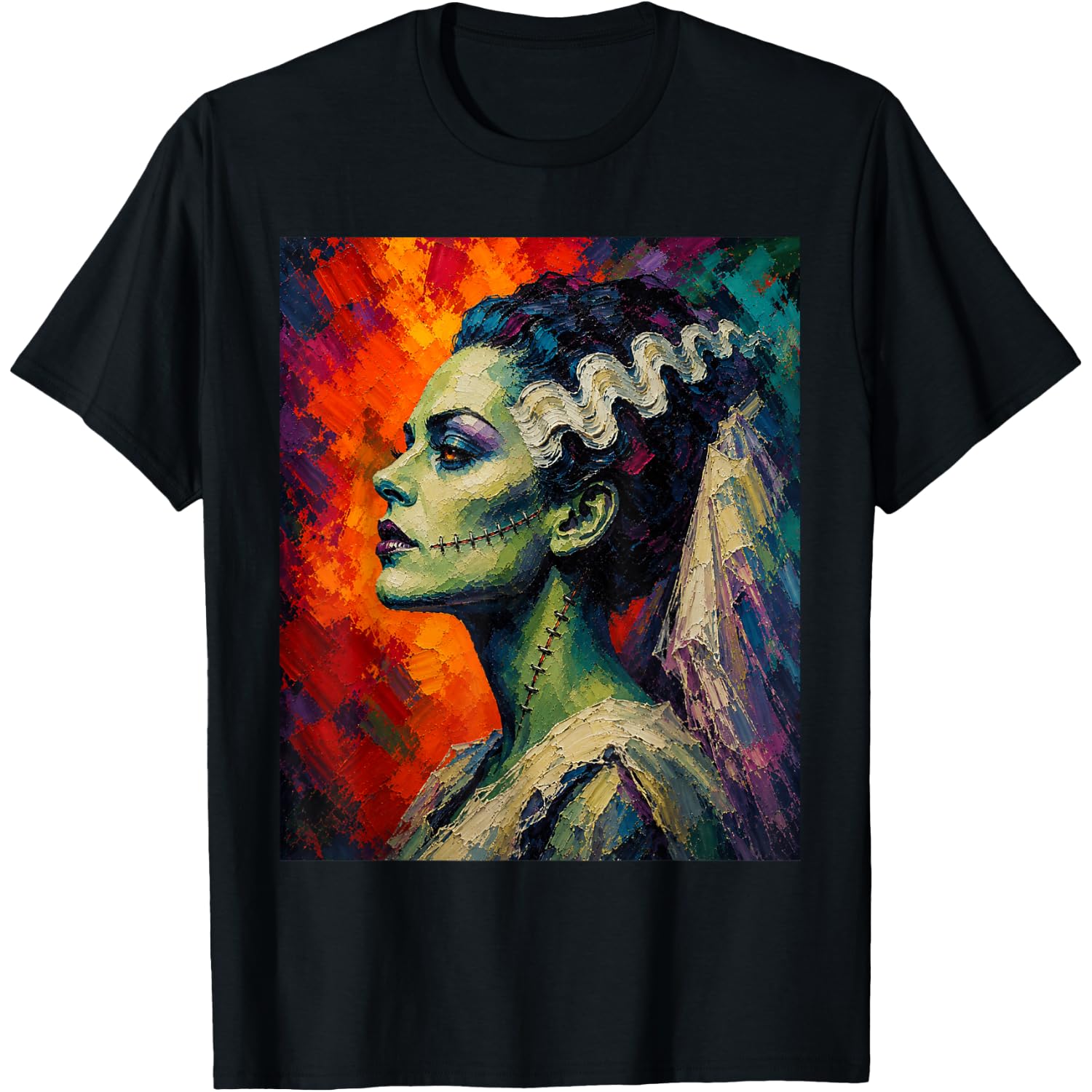Bride and Frankenstein The Lover Halloween Matching Couple T-Shirt