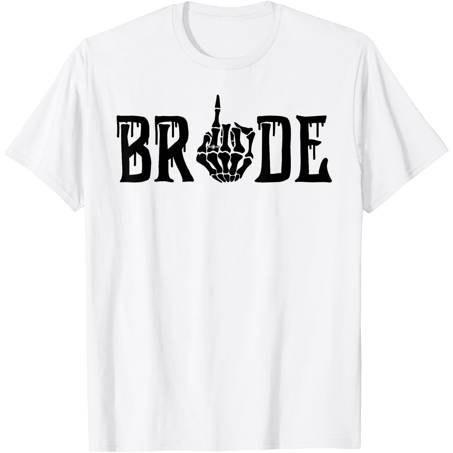 Bride Groom Skeleton Hand Halloween Wedding Bachelorette T-Shirt