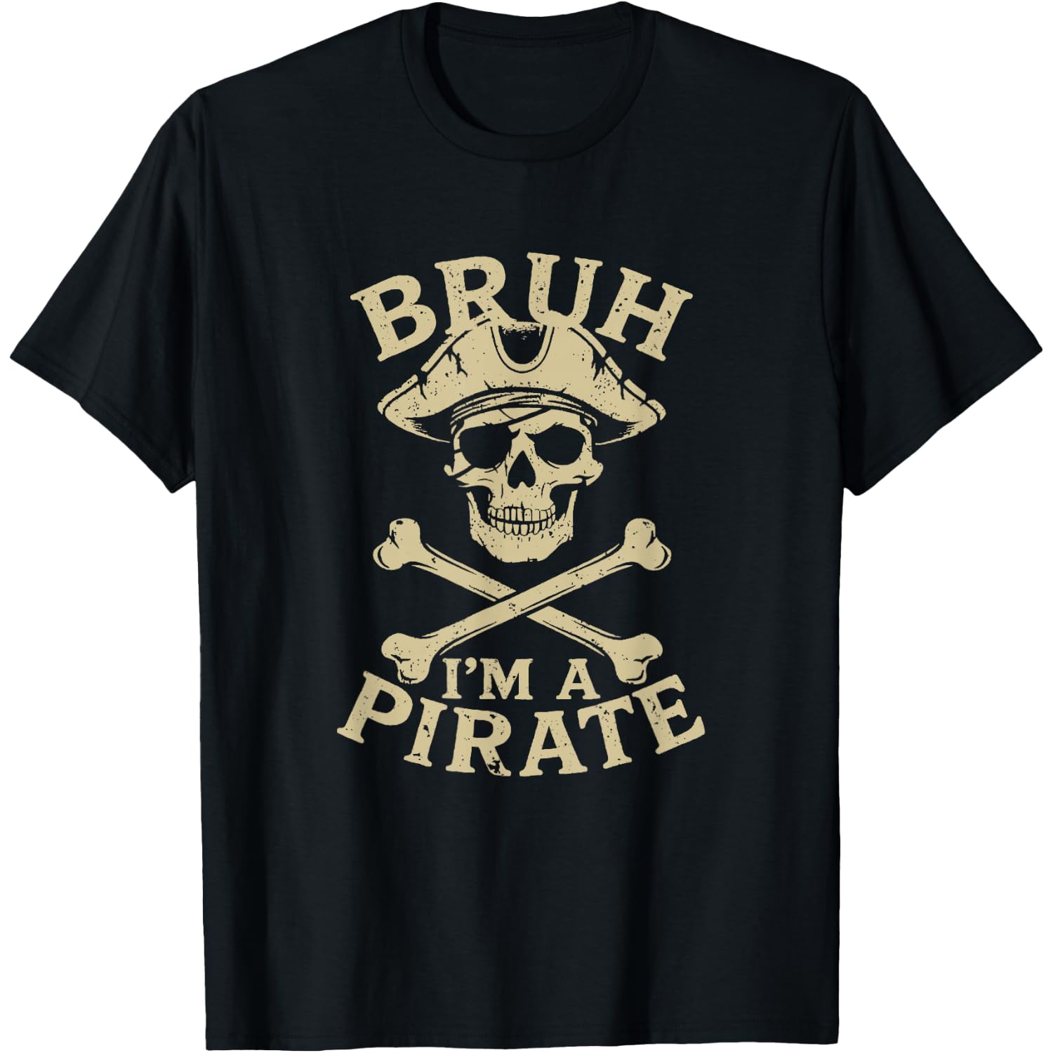 Bruh I'm a Pirate Skull Skeleton Halloween for Kids Boys T-Shirt