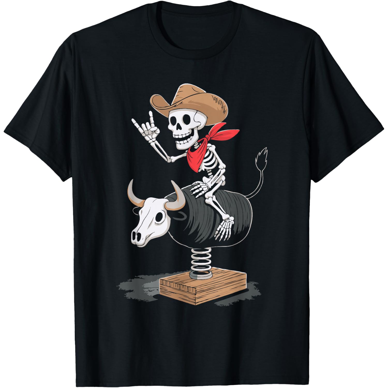Bull Riding Spring Rocker Mechanical Practice Bull Cowboy T-Shirt