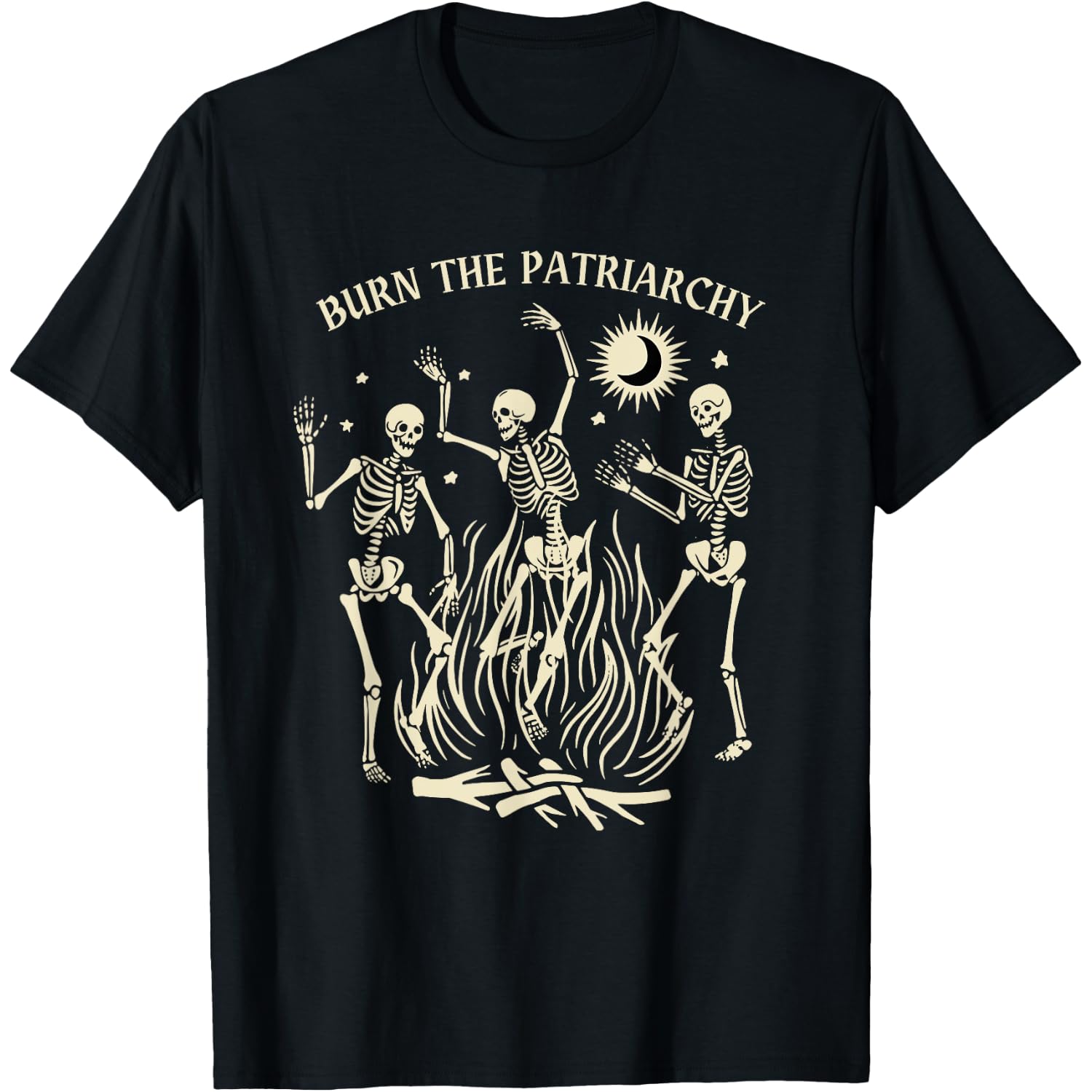 Burn The Patriarchy, Funny Feminist Halloween T-Shirt, Black