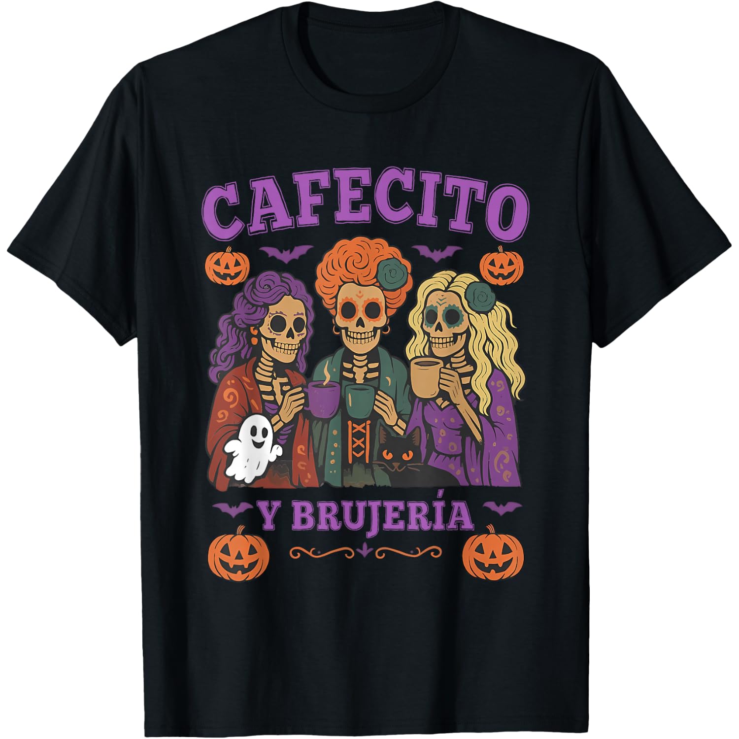 Cafecito Y Brujería Latina Halloween T-Shirt