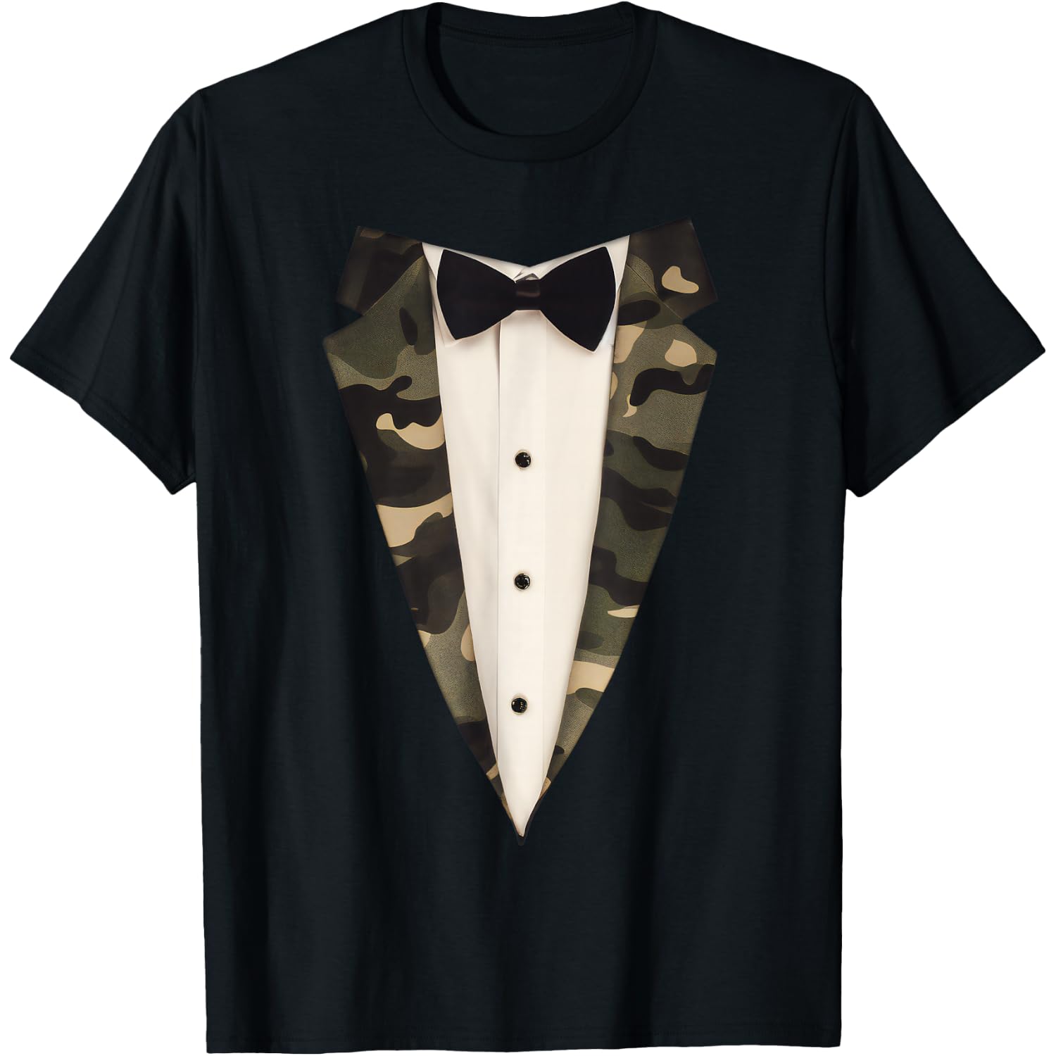 Camo Tuxedo Halloween Camouflage Costume Funny Tux Bowtie T-Shirt