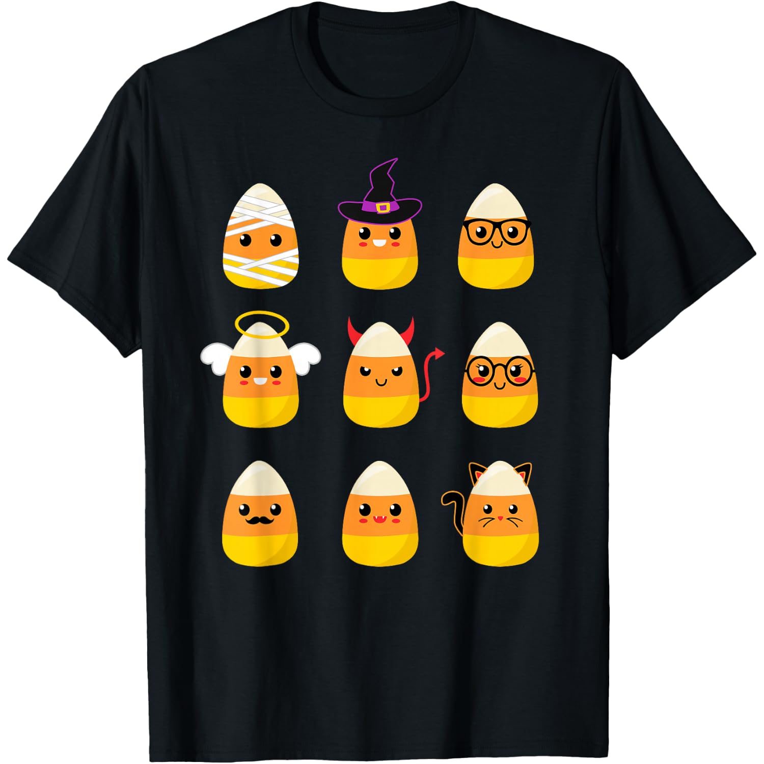 Candy Corn Costume Characters - Cute Halloween Kids T-Shirt