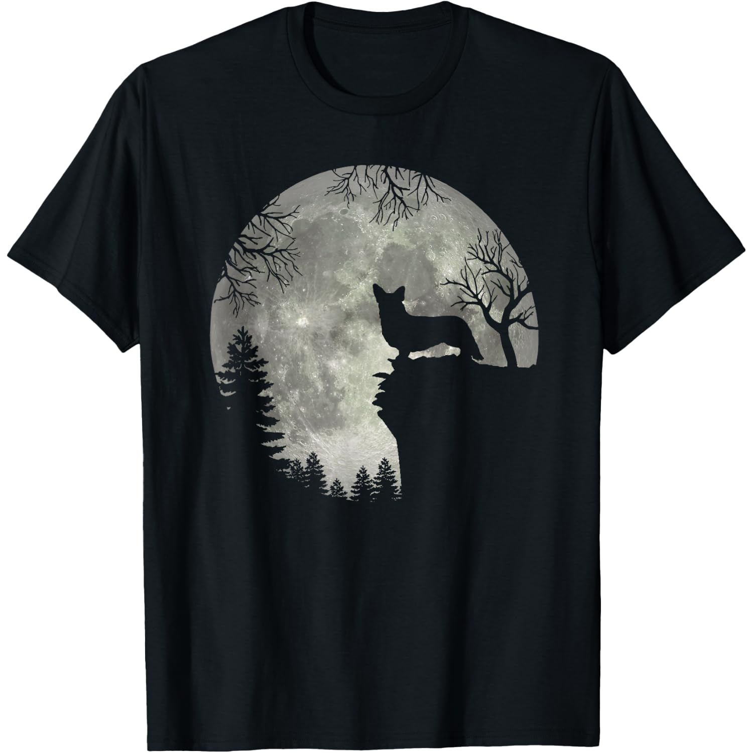 Cardigan Welsh Corgi And Moon Halloween T-Shirt