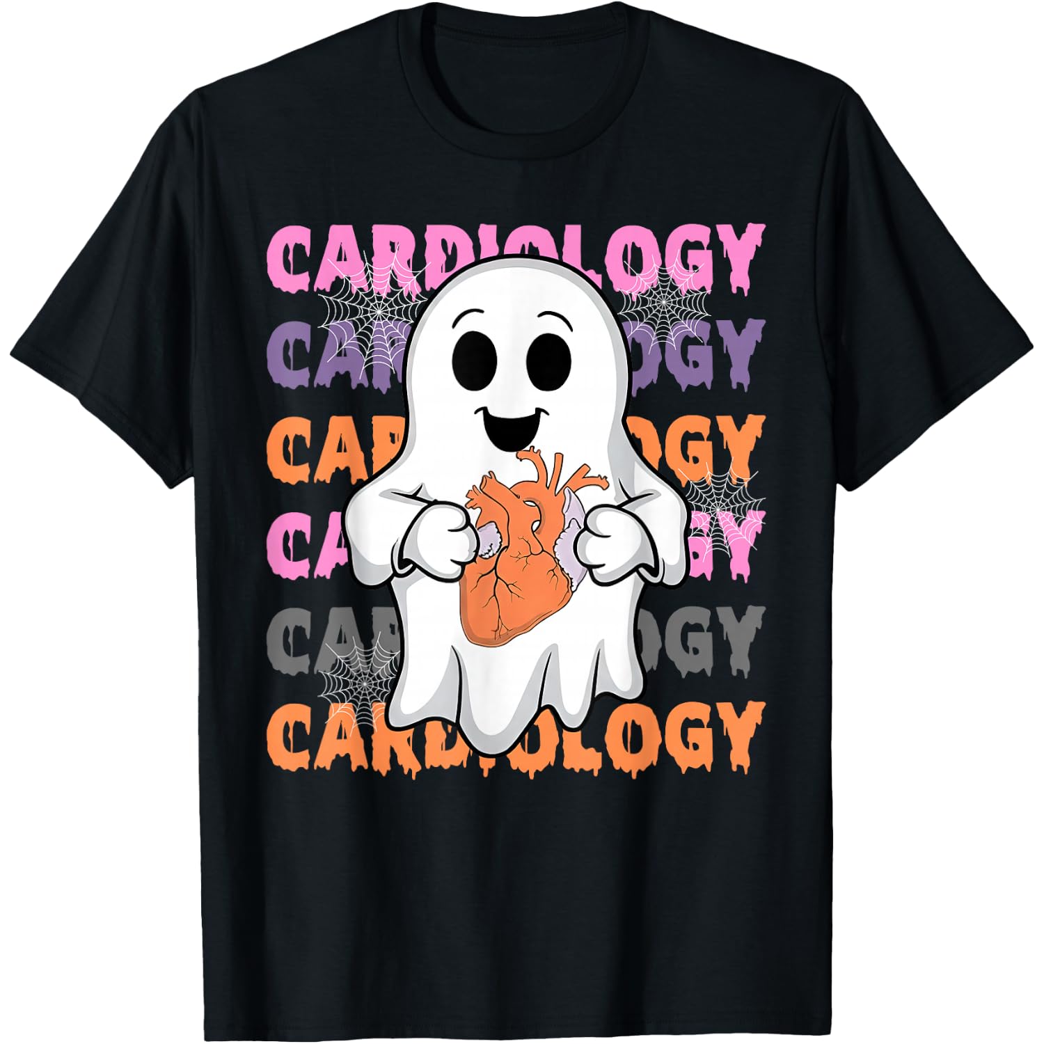 Cardiology Nurse Ghost Heart CVICU Cardiac Crew Halloween T-Shirt