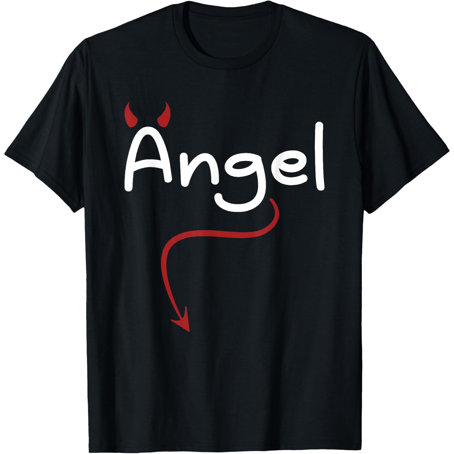 Carnival Costume Devil Angel Couple Love Funny Angel T-Shirt