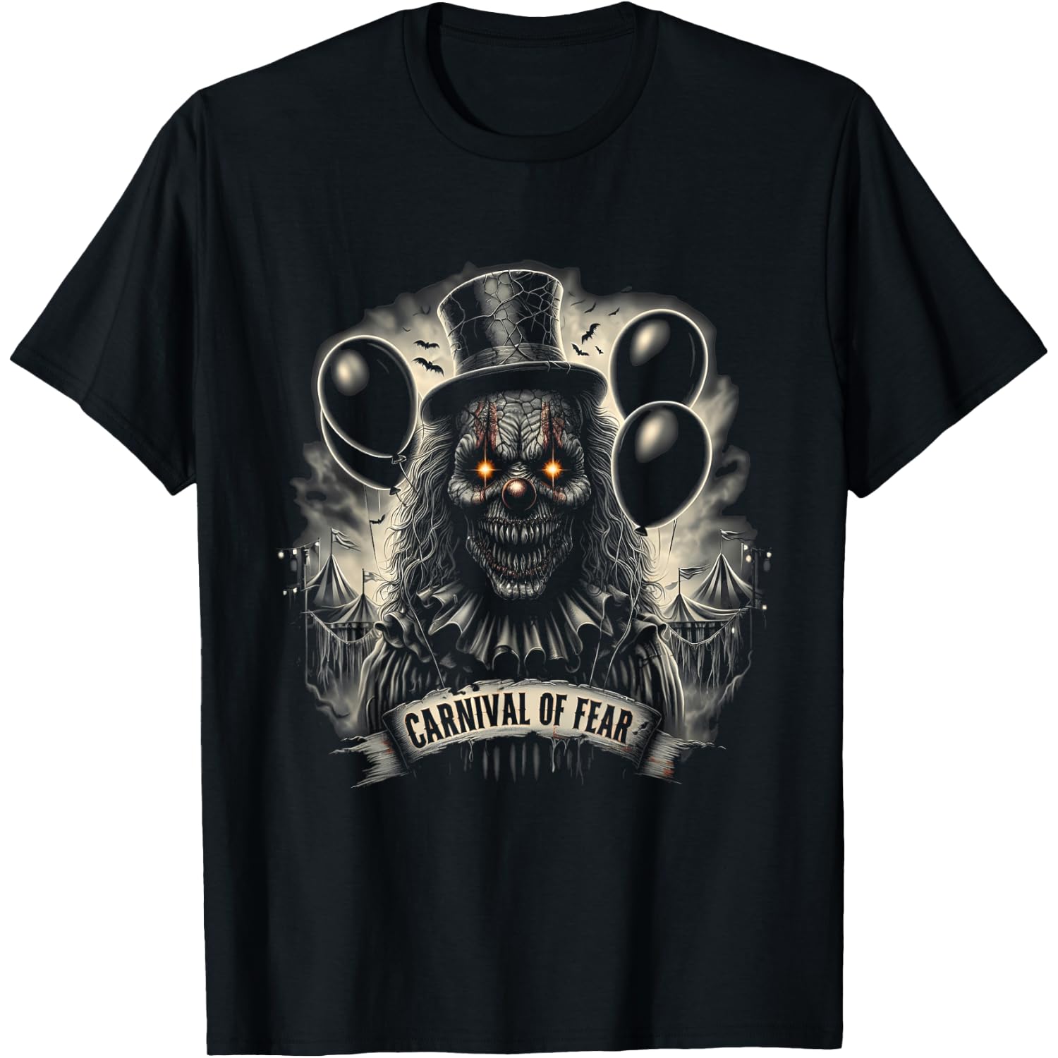 Carnival of Fear Horror Clown Scary Halloween T-Shirt