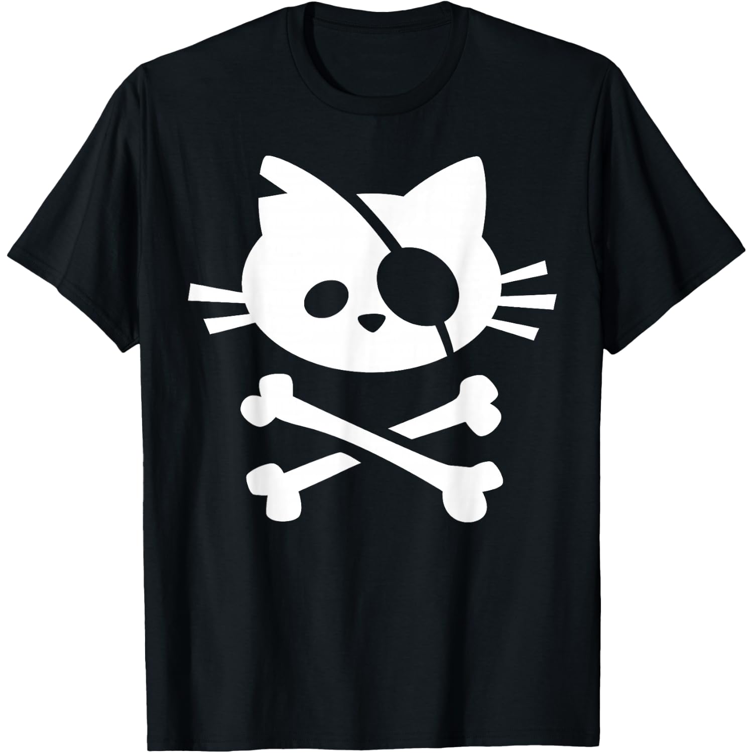 Cat Pirate Jolly Roger Flag Skull and Crossbones T Shirt T-Shirt