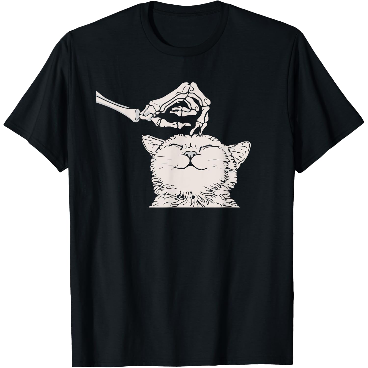 Cat Skeleton Hand Lazy Halloween Costume Cool Bones Kitten T-Shirt
