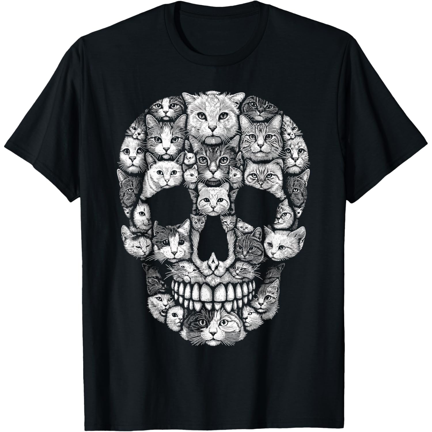 Cat Skull Kitty Skeleton Halloween Costume Cat T-Shirt