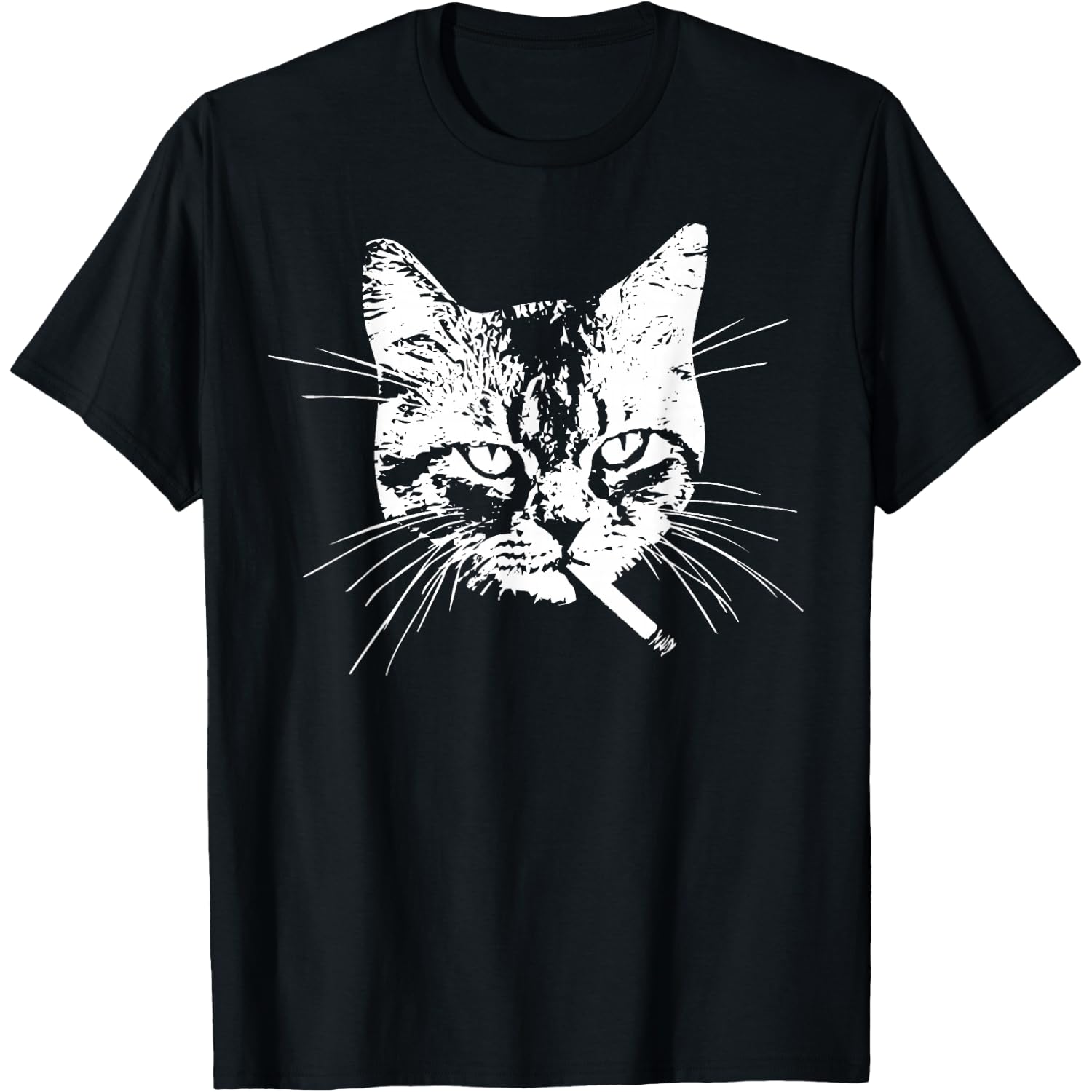 Cat with Cigarette Punk Goth Kitty Lover T-Shirt
