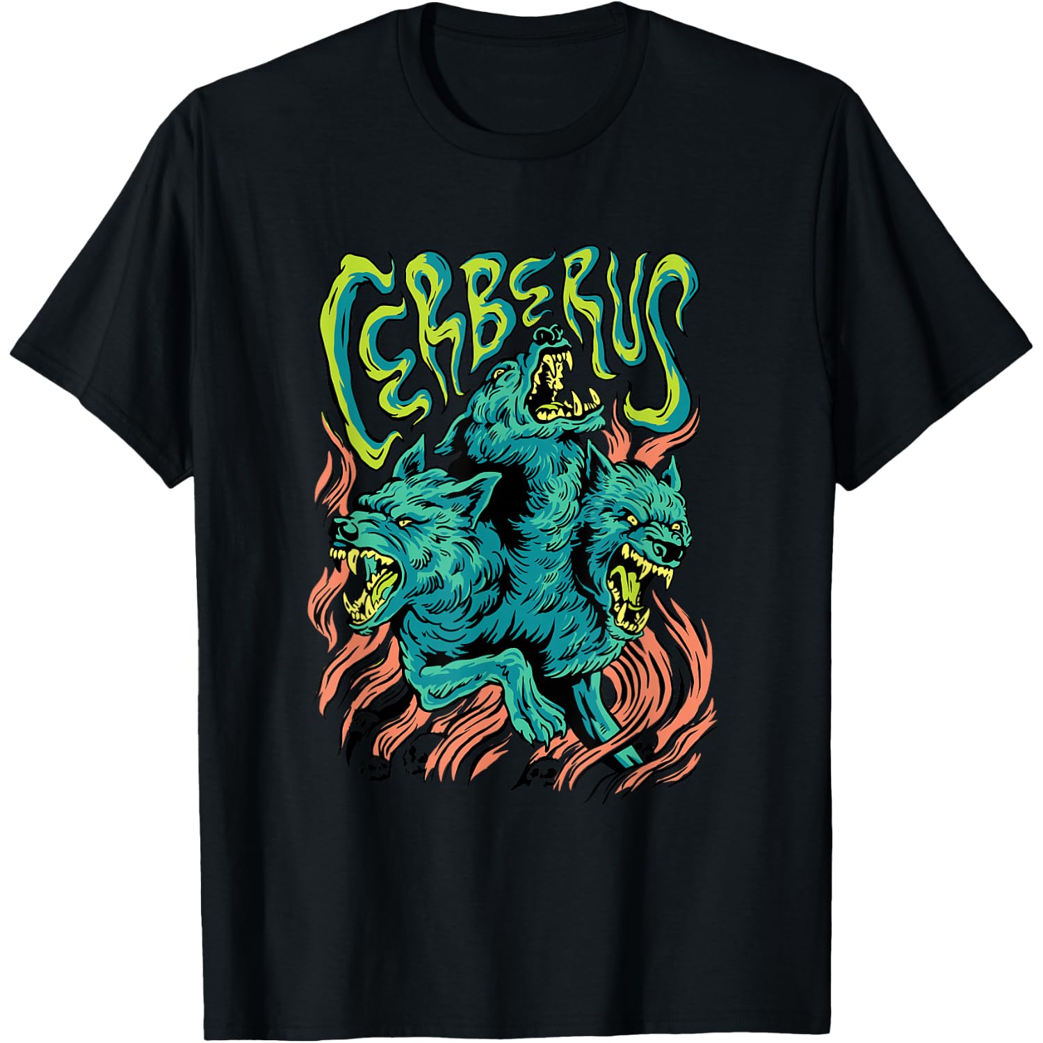 Cerberus - Creepy Three-Headed Dog Greek Mythology Lover T-Shirt