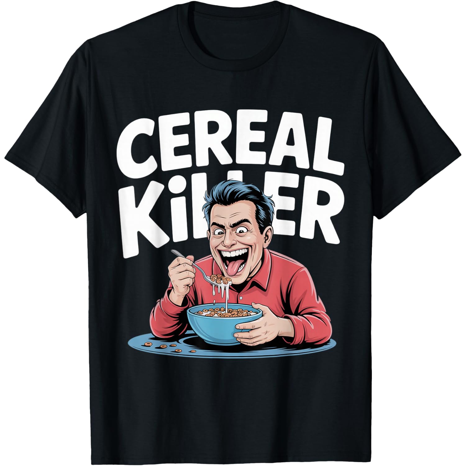 Cereal Killer Funny Halloween Horror Movie Masked Man T-Shirt