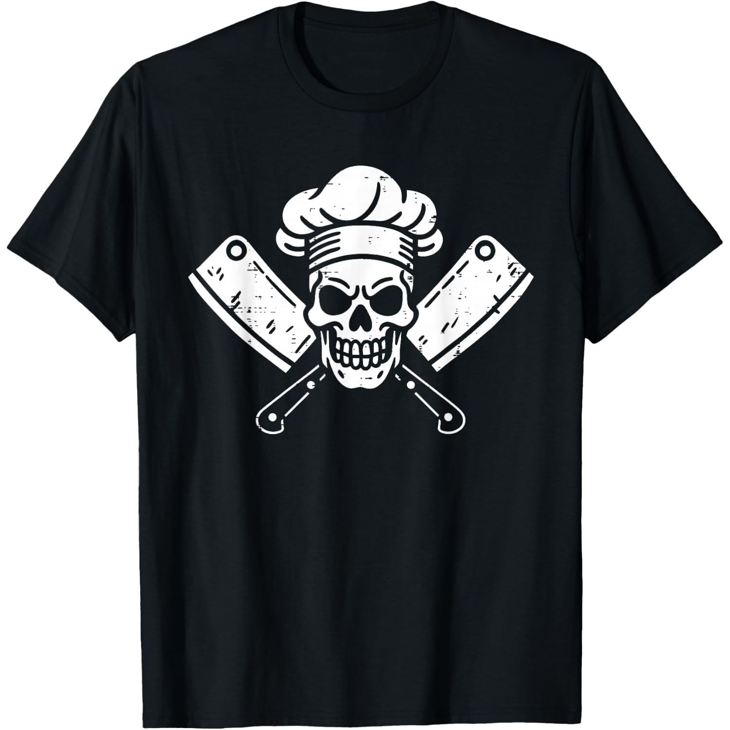 Chef Skull Cleaver Cross Crossbones Skeleton Halloween Men T-Shirt