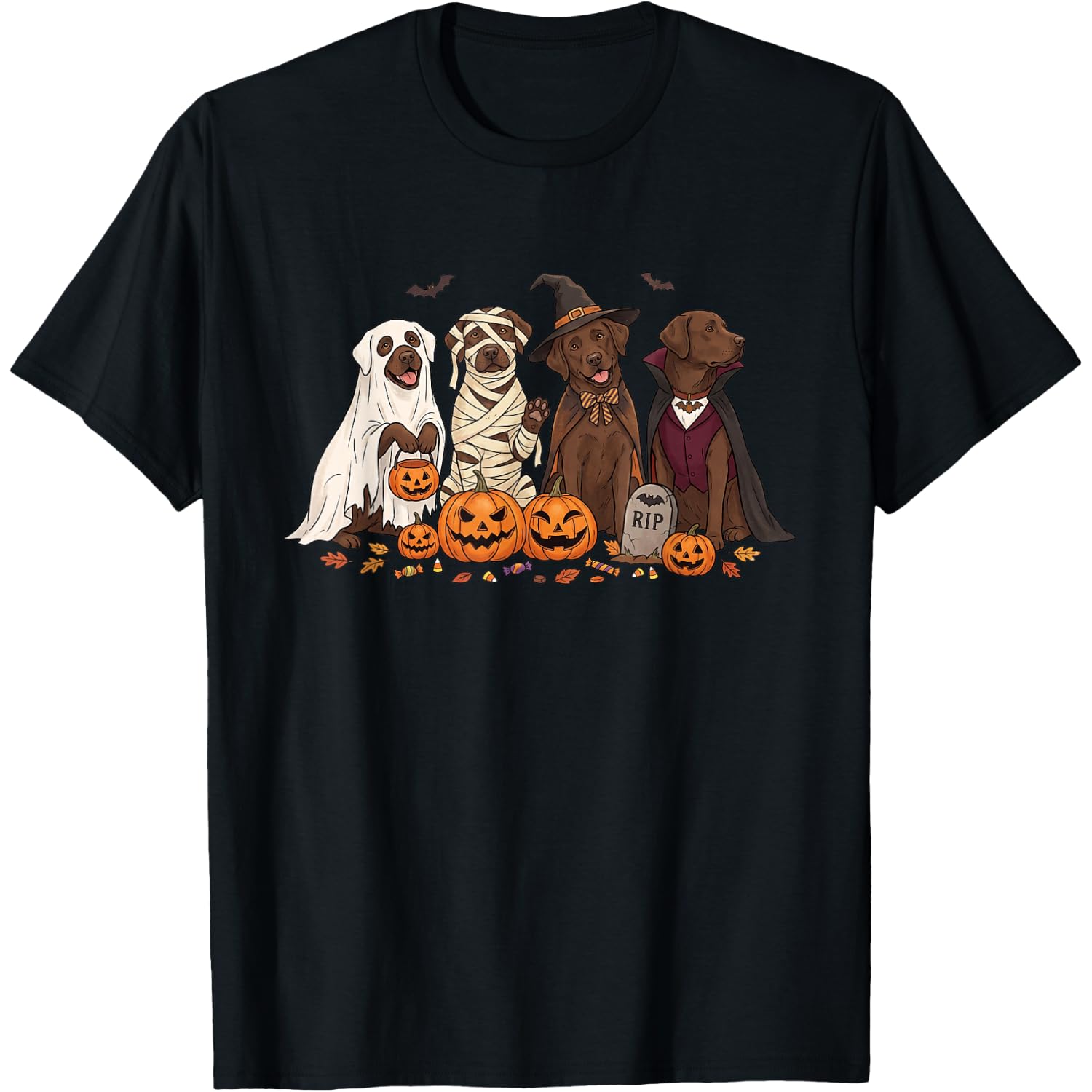 Chocolate Lab in Ghost Cute Lab Ghost Dog Lover Halloween T-Shirt