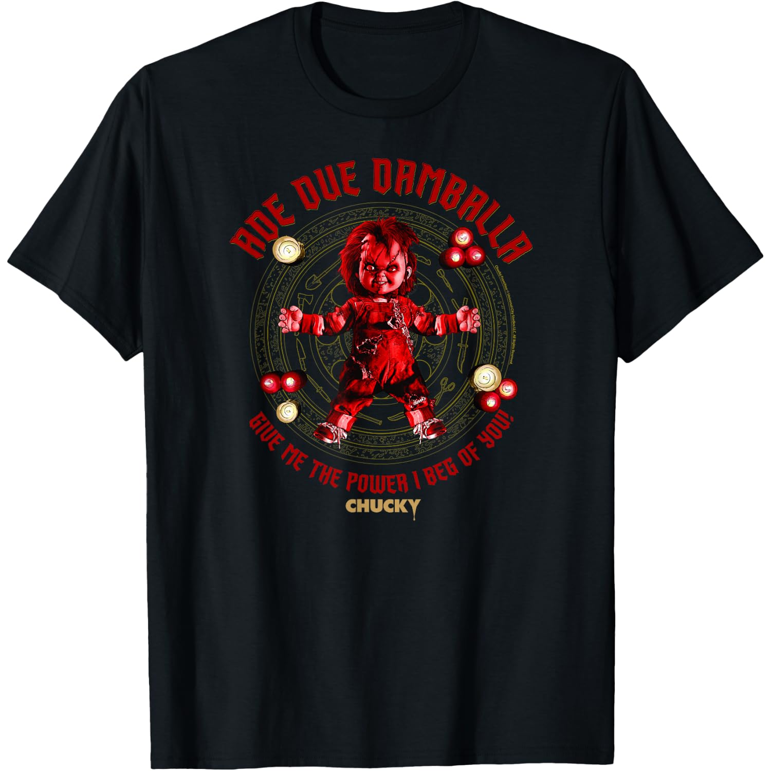 Chucky Give Me The Power I Beg Of You Voodoo Ritual T-Shirt
