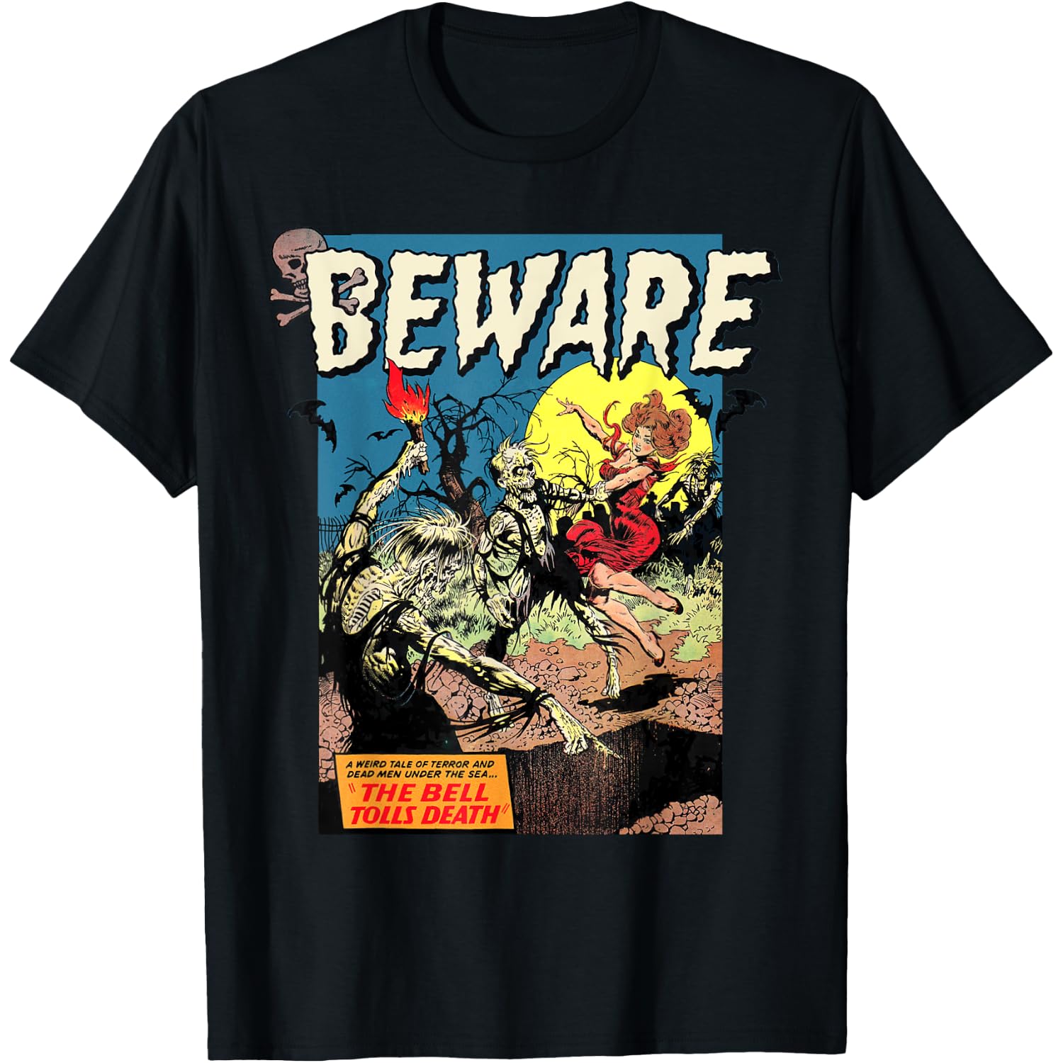 Classic Horror Movie Merch Halloween Clothing Zombie Movie Horror Poster Tee Vintage Comic Book Graphic T-Shirt