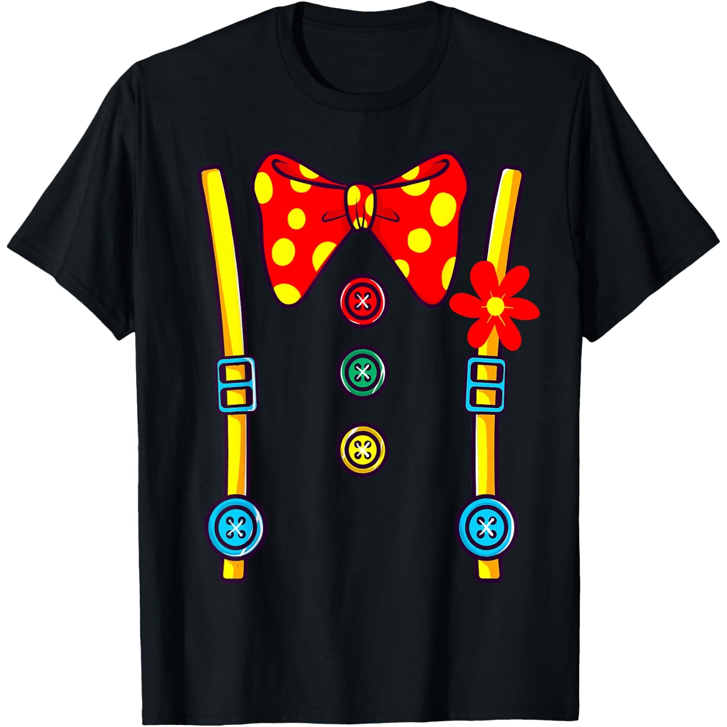 Clown Costume Circus Birthday Party Halloween Men Women Kids T-Shirt