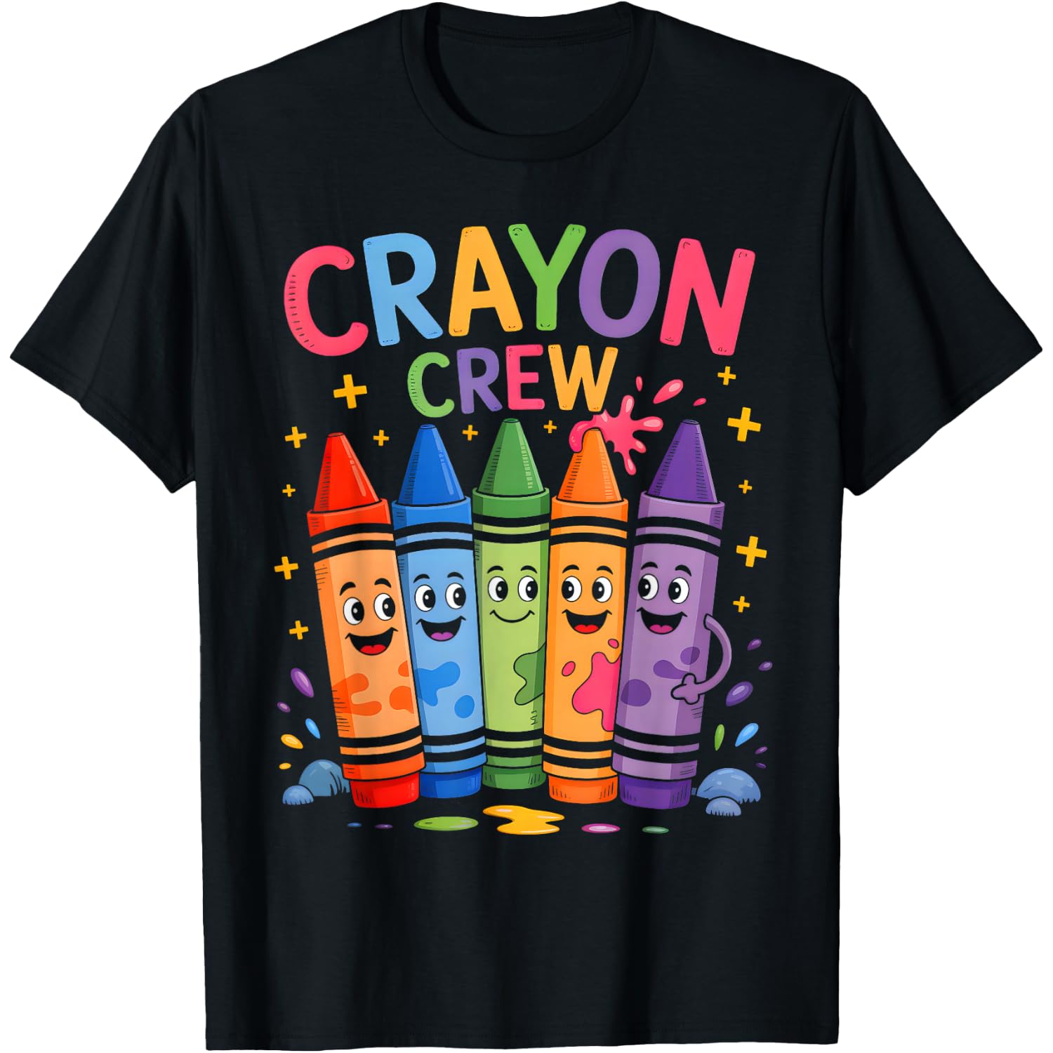 Coloring Art Drawing Color Funny Crayon Crew Halloween T-Shirt