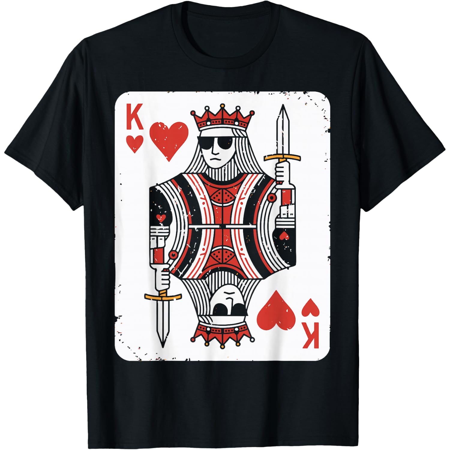 Cool King of Hearts Valentine's Day Playing Cards Poker T-Shirt