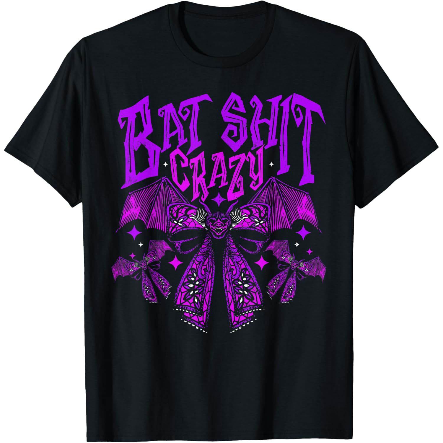 Coquette Bow Halloween Bat Shit Crazy Spooky Costume Funny T-Shirt