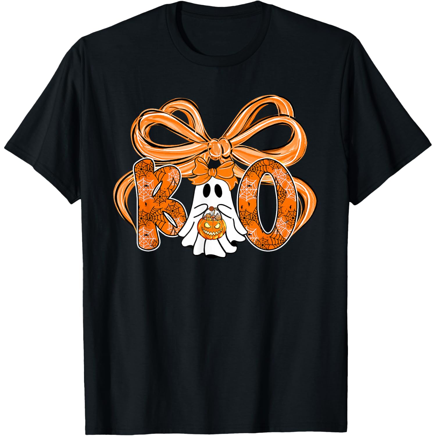 Coquette Ghost Boo Pumpkin Preppy Halloween T-Shirt