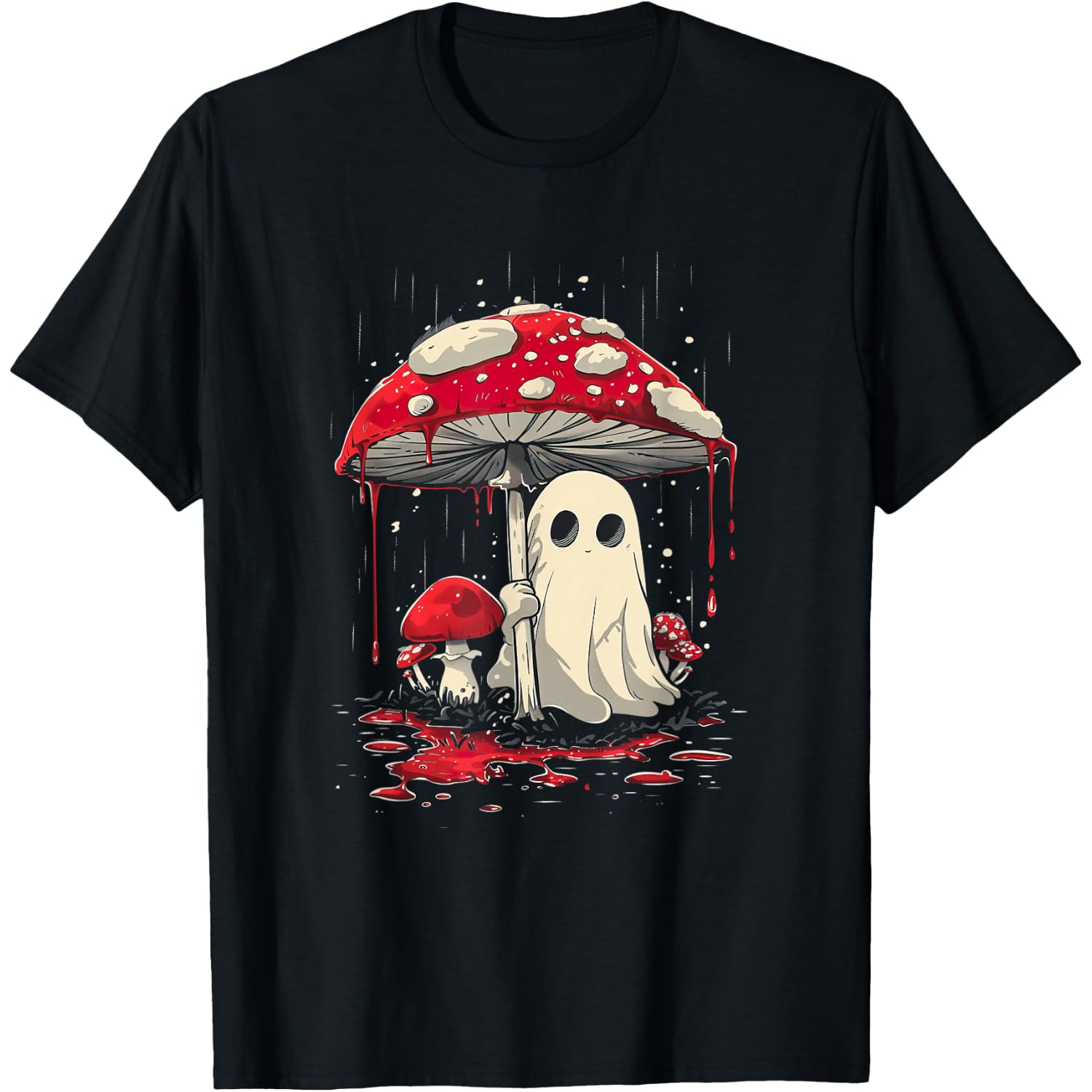 Cottagecore Ghost Mushroom Spooky Halloween Shirt T-Shirt
