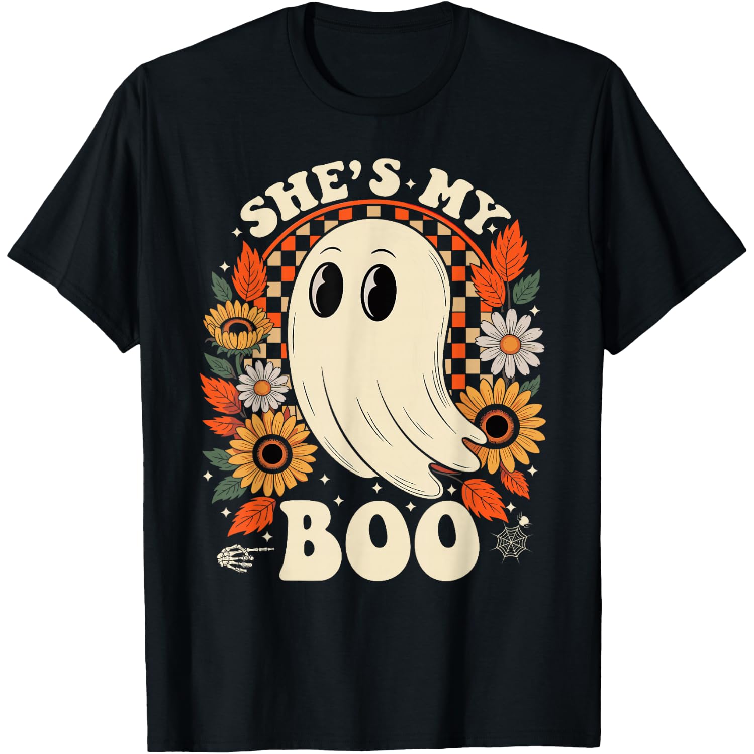 Couples She's My Boo Skeleton Matching Couple Halloween T-Shirt