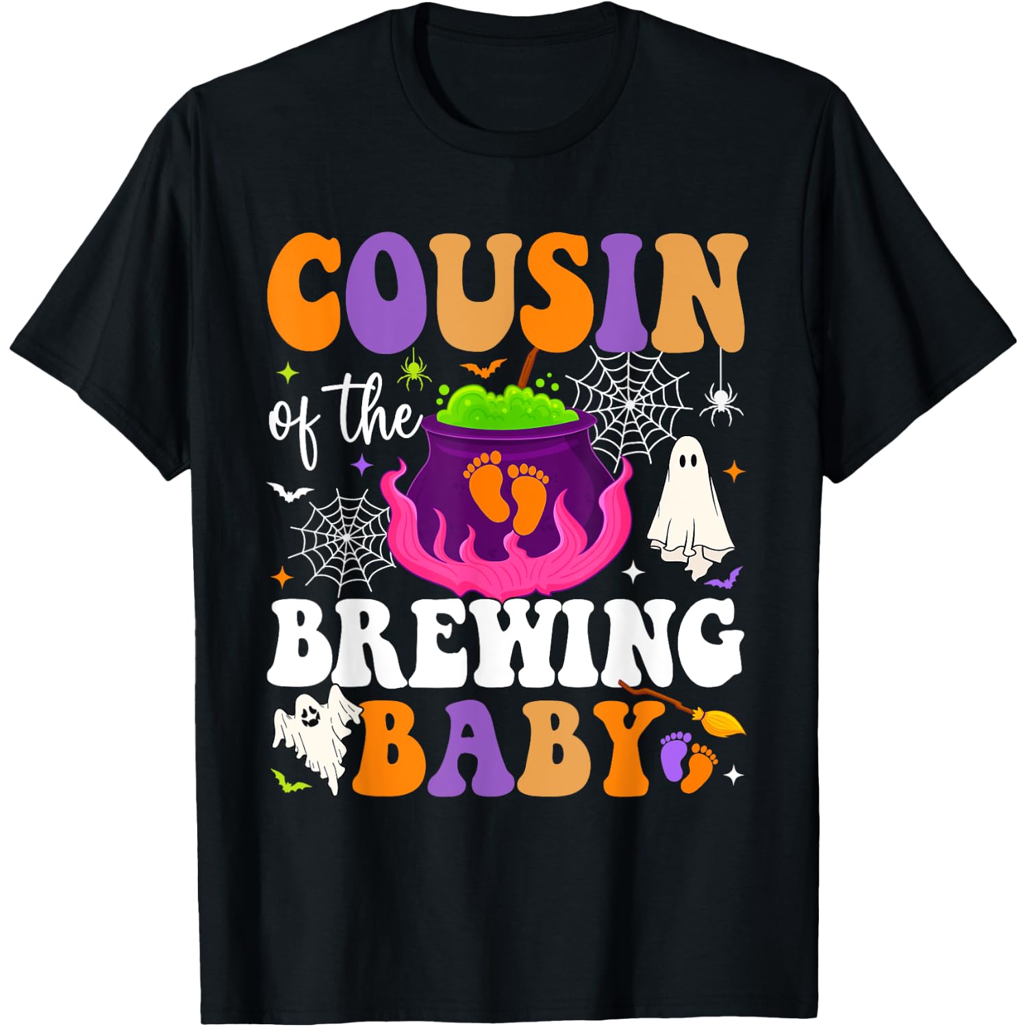 Cousin of Brewing Baby Halloween Theme Baby Shower Spooky T-Shirt