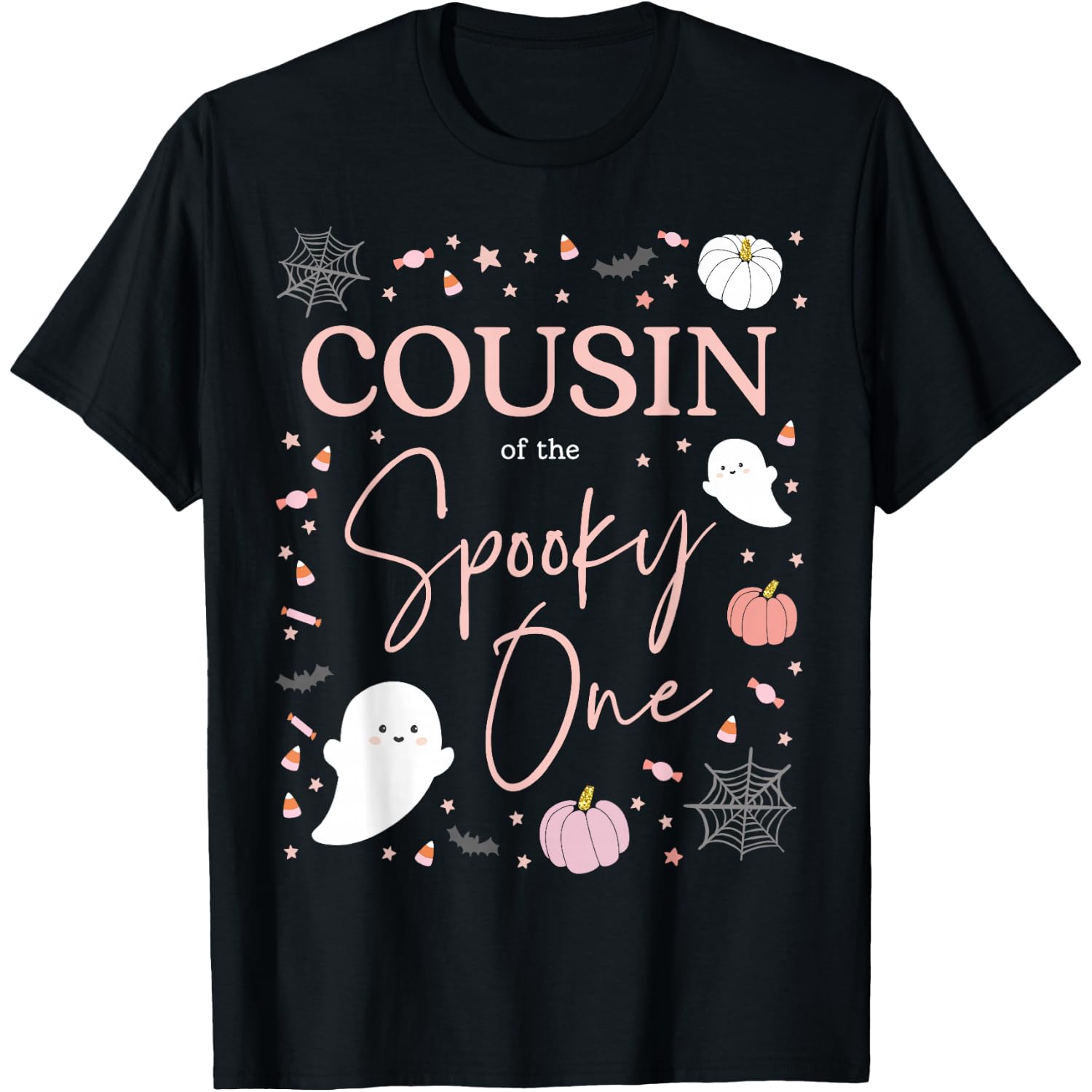 Cousin of the Spooky One Girl First Birthday Pink Halloween T-Shirt
