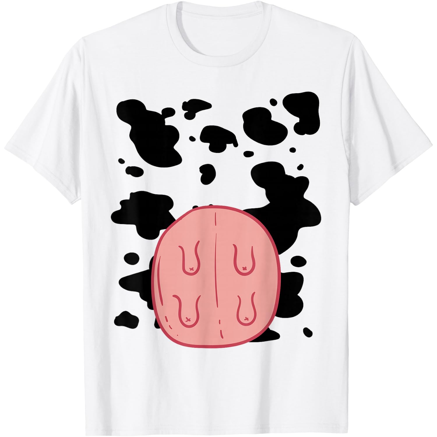 Cow Udder Pattern Funny Lazy DIY Costume Easy Halloween T-Shirt