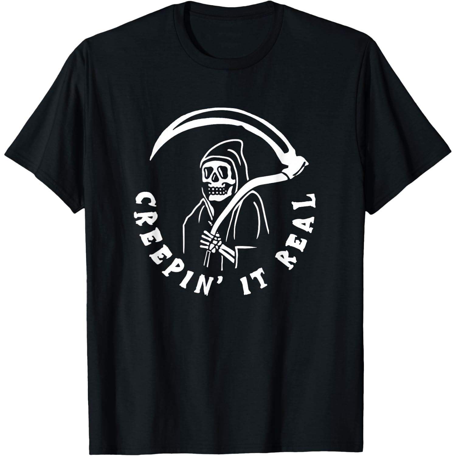 Creepin It Real Grim Reaper Halloween T-Shirt